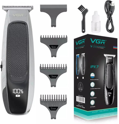 VGR V-255 with LED Display & IPX7 Fully Washable Fully Waterproof Trimmer 120 min  Runtime 3 Length Settings(Black)