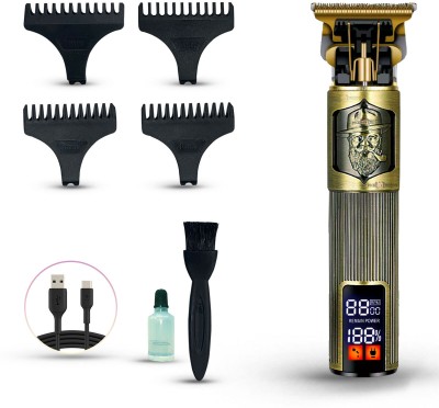 Pick Ur Needs Hair Trimmer/Shaver/Clippers For Men LCD With 3 Power Mode Display C Type Fully Waterproof Trimmer 40 min  Runtime 4 Length Settings(Gold)