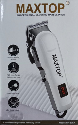 mxtop MP-809A Trimmer 240 min  Runtime 4 Length Settings(White, Black)