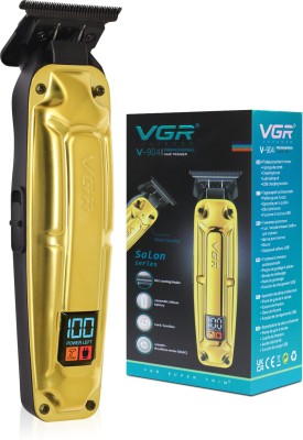 VGR V-904 Professional Hair Clipper with LED Display, Brushless motor (BLDC) Trimmer 250 min  Runtime 5 Length Settings(Gold)
