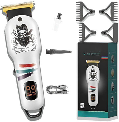 Frinzoo Cordless Grooming Trimmer with Sharp Precision Cutting Trimmer 120 min  Runtime 3 Length Settings(White)