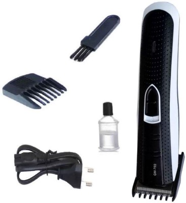 Geemy Slim Body Rechargeable Trimmer Beard Hair Clipper Shaver For Trimmer 45 min  Runtime 4 Length Settings(Black, White)