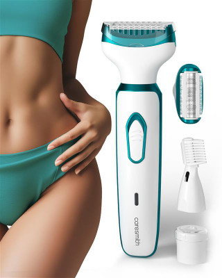 caresmith Bloom Face & Body Rechargeable Fully Waterproof Trimmer 100 min  Runtime 0 Length Settings(Green)