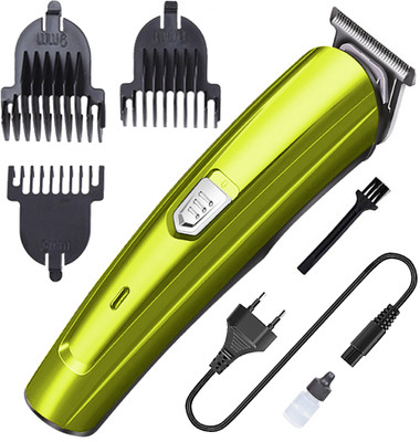 Crostal Skin-friendly Cordless Electric Trimmer Shaver Fully Waterproof Trimmer 60 min  Runtime 1 Length Settings(Yellow, Silver)