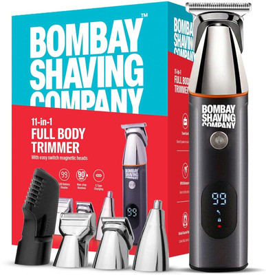 BOMBAY SHAVING COMPANY 11-in-1 full body trimmer Fully Waterproof Trimmer 90 min  Runtime 3 Length Settings(Black)