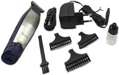 Geemy GM-6025 Trimmer 200 min  Runtime 5 Length Settings(Blue)