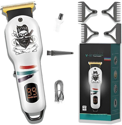 Frinzoo Digital Hair Clipper with Rechargeable Lithium Ion Battery Trimmer 120 min  Runtime 3 Length Settings(White)
