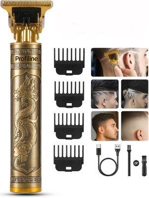 Profiline Best Barber Professional Hair Clippers Trimmer Trimmer 60 min  Runtime 4 Length Settings(Gold)