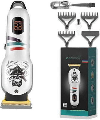 Frinzoo Cordless Hair Clipper with Lightweight and Portable Design Trimmer 120 min  Runtime 3 Length Settings(White)