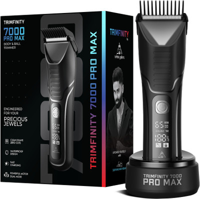urbangabru Trimfinty 7000 Pro Max Trimmer for Men | Skin Safe Tech Fully Waterproof Body Groomer 90 min  Runtime 4 Length Settings(Black)