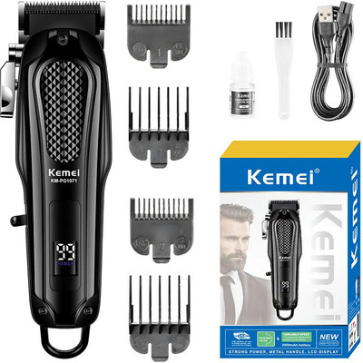 Kemei KM-PG1071 Trimmer 120 min  Runtime 4 Length Settings(Black)