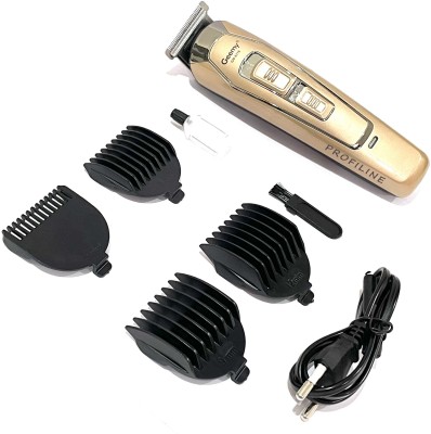 Profiline GEEIMY GM-6115 MEN'S GROOMER KIT TRIMMER HAIR BEARD TRIMMER MENS HAIR CUTTER Trimmer 45 min  Runtime 2 Length Settings(Gold)