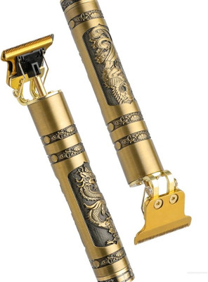 MISTY ALLE Waterproof Vintage -T9 Hair Cutting Trimmer USB charging 0mm Cutting Trimmer 120 min  Runtime 1 Length Settings(Gold)