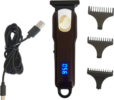 Drake GM-6662 Rechargeable/Cordless, LED Display , Precision T-Blade Trimmer 180 min  Runtime 8 Length Settings(Brown)