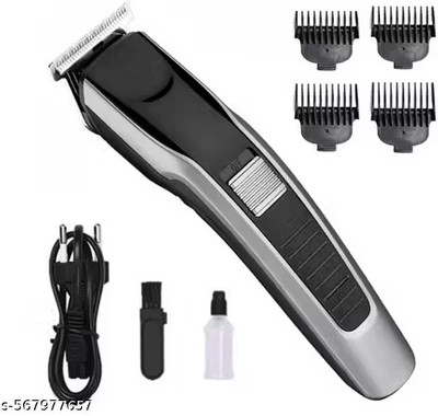 RECHOO Trimmer AT-538 Beard and Hair Clipper Trimmer. 60 min Runtime. 2 Trimmer 60 min  Runtime 4 Length Settings(Black)