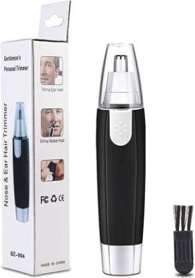 BeeDuck Waterproof Nose and Ear Hair Battery-Operated Dual-edge Blades Trimmer Trimmer 120 min  Runtime 0 Length Settings(Black)