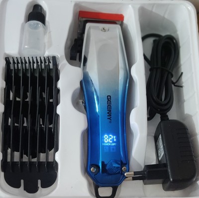 Geemy Professional hair clipper LED display indigreter degain Trimmer 120 min  Runtime 4 Length Settings(Silver, Yellow)