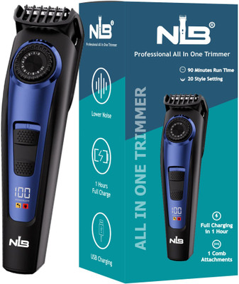 Nexora NEX-5100 Men's 3 in 1 Trimmer for Beard, Body & Hair Grooming Trimmer 120 min  Runtime 10 Length Settings(Blue, Black)