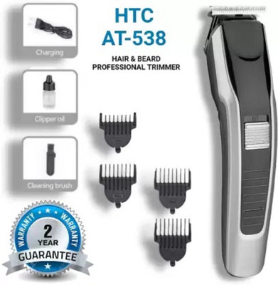 XPLosive AT-538 Professional Rechargeable Hair Clipper and Trimmer for Men & Women Trimmer 60 min  Runtime 4 Length Settings(Silver, Black)
