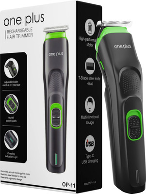 One Plus OP 11 Cordless Professional Hair Trimmer Titanium coated blade waterproof Trimmer 120 min Runtime 12 Length Settings(Black, Green)