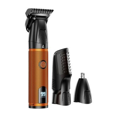 boAt Slazer K100+ Full Body Trimmer, Fast Charge, Display & Travel Lock Fully Waterproof Grooming Kit 200 Mins  Runtime 12 Length Settings(Orange)
