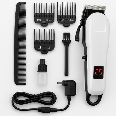 Dazzel Flex 538 Professional Rechargeable Hair Clipper and Fully Waterproof Trimmer Trimmer 240 min  Runtime 4 Length Settings(Silver, Black)