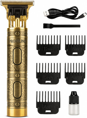 Profiline ZERO mm T9 Baldheaded Hair Electric hair Trimmer USB Rechargeable Cordless Trimmer 60 min  Runtime 4 Length Settings(Gold)