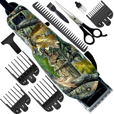 QGS B8 Titanium Wired Professional Hair Clipper Electric Low Noise Beard Moustache Fully Waterproof Trimmer 0 min  Runtime 7 Length Settings(Multicolor)