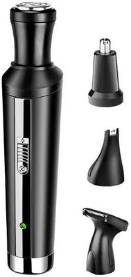 Kemei �KM 3025 4 IN 1 NOSE TRIMMER SHAVER Trimmer 60 min  Runtime 1 Length Settings(Black, Grey)