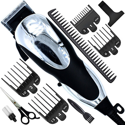 ClipItUp G11 Titanium Wired Clipper Powerful Adjustable High Quality Hair Beard Moustache Fully Waterproof Trimmer 0 min  Runtime 7 Length Settings(Black, Steel)