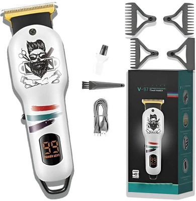 Frinzoo Rechargeable Trimmer for Smooth Beard and Hair Styling Trimmer 120 min  Runtime 3 Length Settings(White)