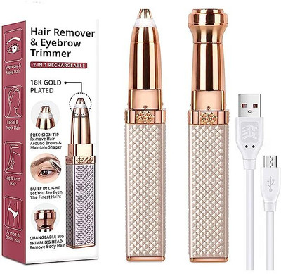Twinflo 2 in 1 Electric Eyebrow Hair Remover-01 Trimmer 90 min  Runtime 1 Length Settings(Multicolor)