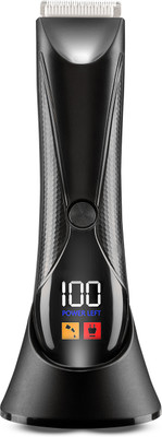 VEGA Cleanball Body Trimmer for Men with LED Flashlight, Shower Friendly Fully Waterproof Trimmer 90 min  Runtime 4 Length Settings(Black)