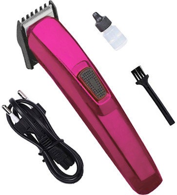 Crostal Professional Skin Friendly Electric Hair Clipper Fully Waterproof Trimmer 60 min  Runtime 1 Length Settings(Pink, Black)