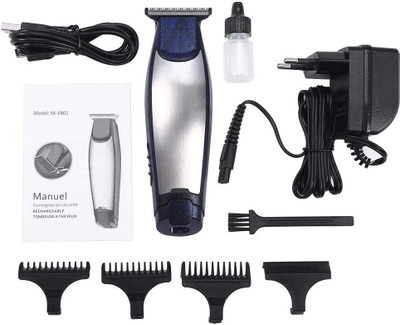 Geemy GM-6025 Trimmer 70 min  Runtime 3 Length Settings(Blue, Silver)