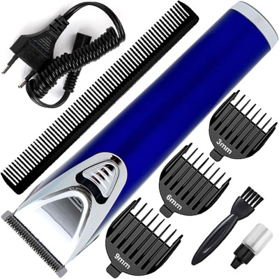 KEEMIIE Rechargeable Heavy Duty 600mAh Battery Steel Blade Hair Clipper Beard Moustache Fully Waterproof Trimmer 120 min  Runtime 4 Length Settings(Blue)