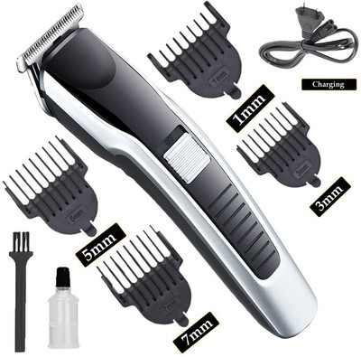 MynxeHTC 538 Rechargeable Hair Clipper-Cordless Electric Trimmer Hair Cut Machine for Men Fully Waterproof Trimmer 45 min  Runtime 4 Length Settings(Black)
