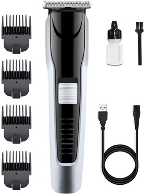 Dazzel Flex 538 hair trimmer | hair cutting machine men | beard trimmer men | shaving machin Fully Waterproof Trimmer 45 min  Runtime 4 Length Settings(Silver, Black)