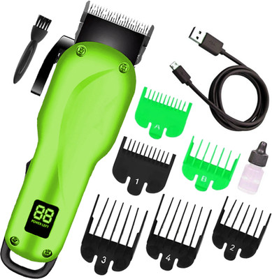 Crostal Corded Professional Electric Hair Clipper Trimmer Fully Waterproof Trimmer 120 min  Runtime 3 Length Settings(Green, Silver)