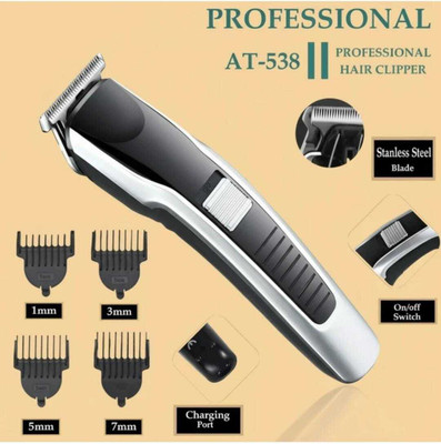 HTC Shaving Machine Mini AT 538 Trimmer 90 min  Runtime 4 Length Settings(Black)