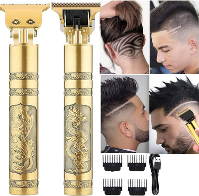 funkish Men Cordless Rechargeable Hair And Body Grooming Trimmer Kit, Beard Trimmer Trimmer 120 min  Runtime 4 Length Settings(Gold)