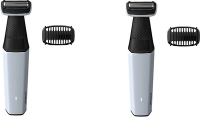 PHILIPS BG3005/15 PACK OF 2 Body Groomer 40 min  Runtime 1 Length Settings(White)