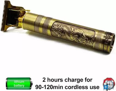 GETTRADE Professional Vintage T9 Hair Trimmer Clipper T-Shape Design & Dragon Style G236 Trimmer 60 min  Runtime 4 Length Settings(Gold)