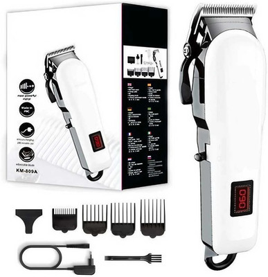 Ontop KM-809A Fully Waterproof Trimmer 240 min  Runtime 5 Length Settings(White)