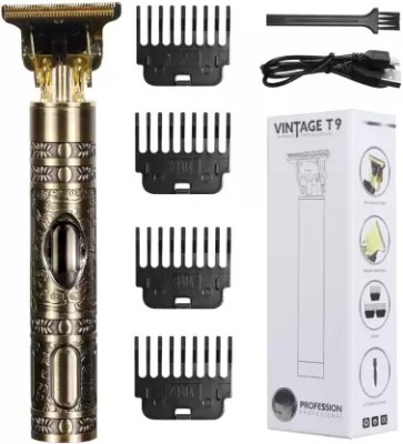 Profiline Vintage -T9 Metal Hair Cutting Trimmer For Men USB charging Trimmer 60 min  Runtime 1 Length Settings(Gold)