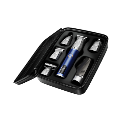boAt Slazer K100 Pro Travel Edition, Fast Charge 15 in 1 Full Body Fully Waterproof Grooming Kit 200 Mins  Runtime 12 Length Settings(Blue, Black)