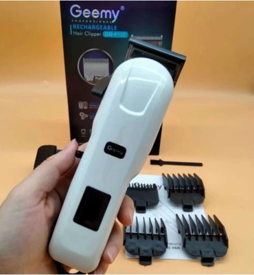Geemy Hair clipper trimmer LED display indigreter clipper Trimmer 120 min  Runtime 4 Length Settings(White)