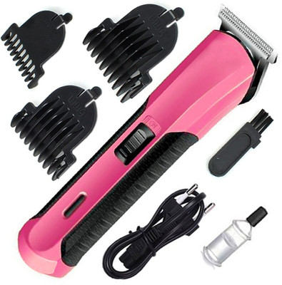 Crostal Rechargeable Profesional Cordless trimmer Hair Clipper for men Fully Waterproof Trimmer 60 min  Runtime 1 Length Settings(Pink, Black, Beige)
