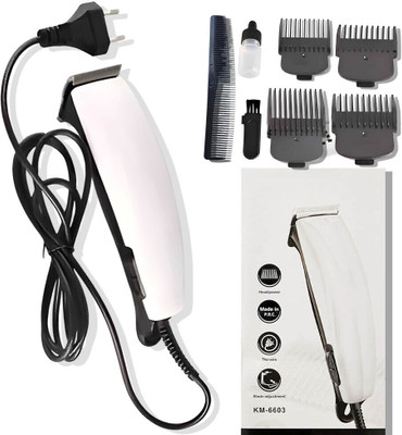 Frinzoo Corded Hair and Beard Trimmer with Multiple Comb Attachments Trimmer 0 min  Runtime 4 Length Settings(White)