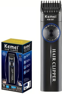 Kemei km-687 HAIR CLLPPER LED DISPLAY Trimmer 110 min  Runtime 4 Length Settings(Black)